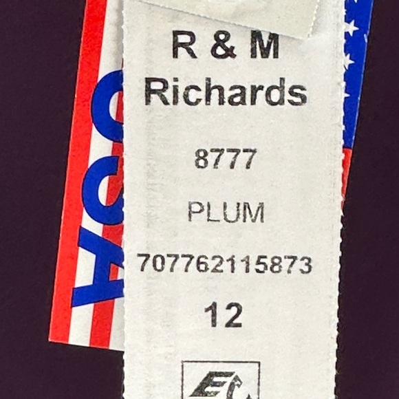 R&M Richards Sheer Beaded Neck and Shoulder Maxi Dress - Plum Purple - size 12 - Picture 10 of 12